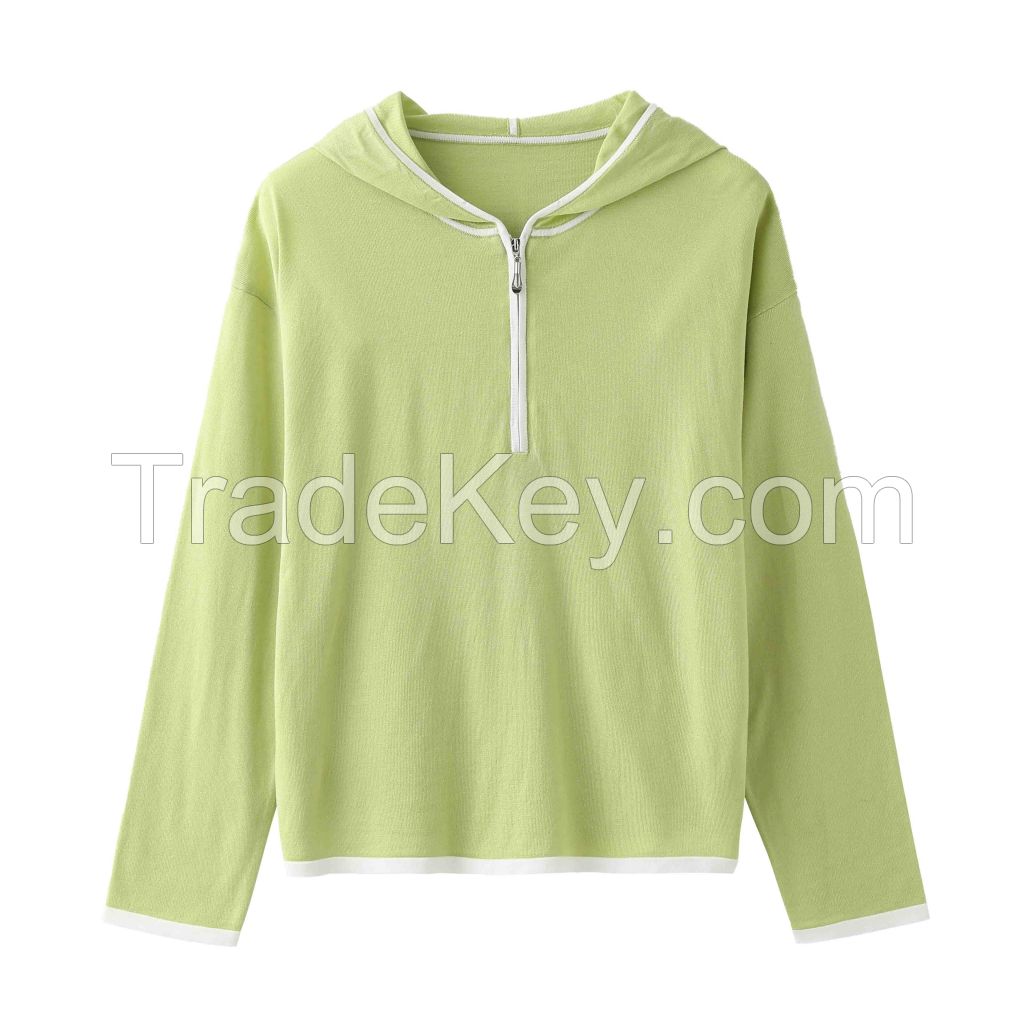 2026 Girls Lyocell Clothing Hooded Knit Pullover
