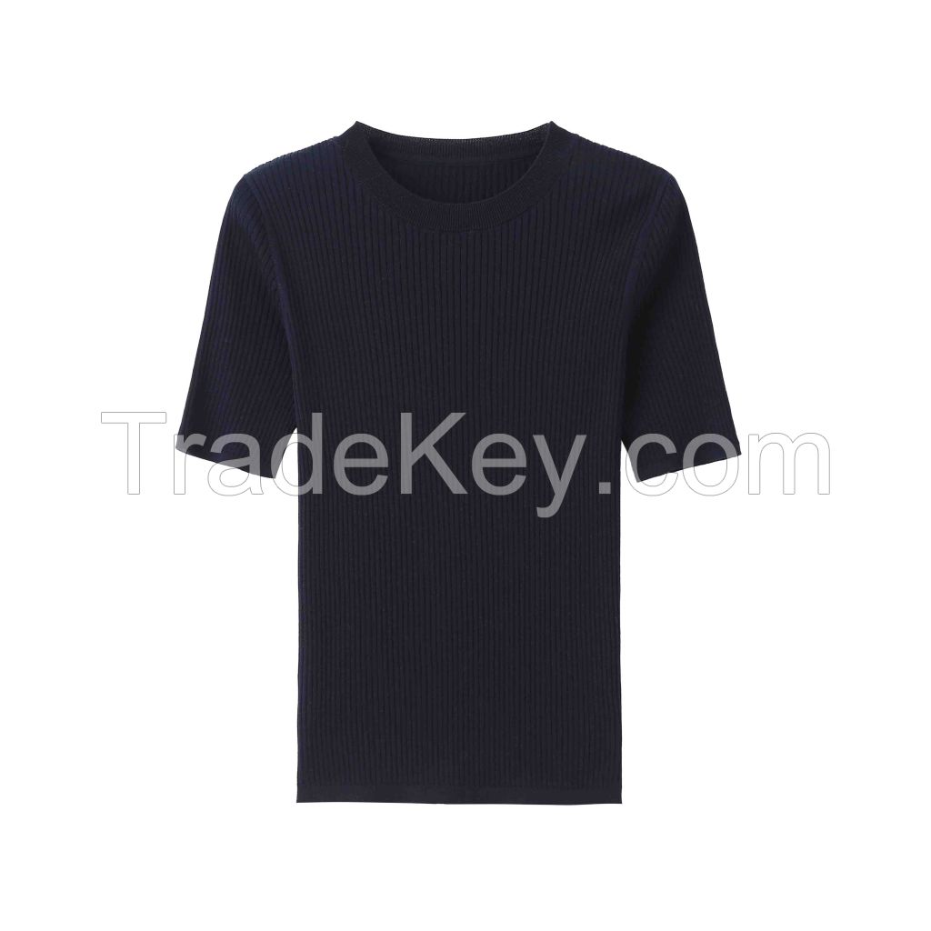 2026 Lady's Lyocell T-shirt  Round neck Pullover 