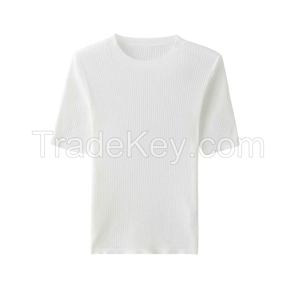 2026 Lady's Lyocell T-shirt  Round neck Pullover 