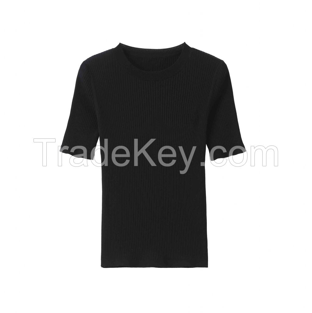 2026 Lady's Lyocell T-shirt  Round neck Pullover 