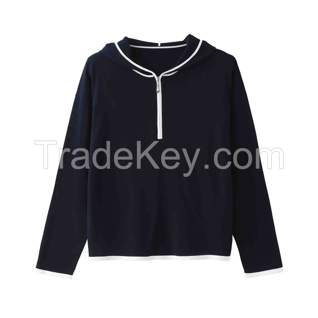 2026 Girls Lyocell Clothing Hooded Knit Pullover