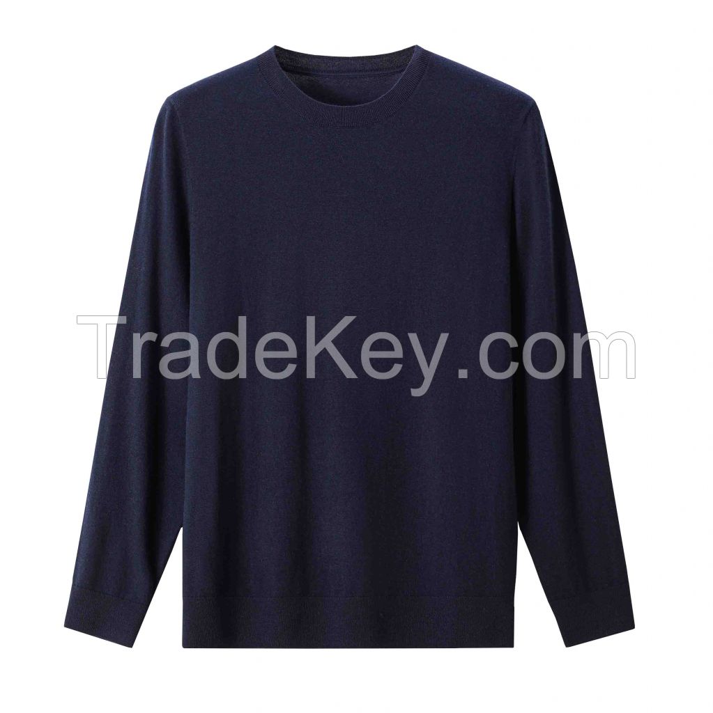 2026 Men's  Sweater Crewneck Solid Color Versatile Top