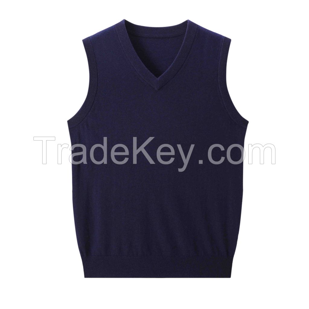 2026 Men's Woollen Vest V-neck Sleeveless Pullover