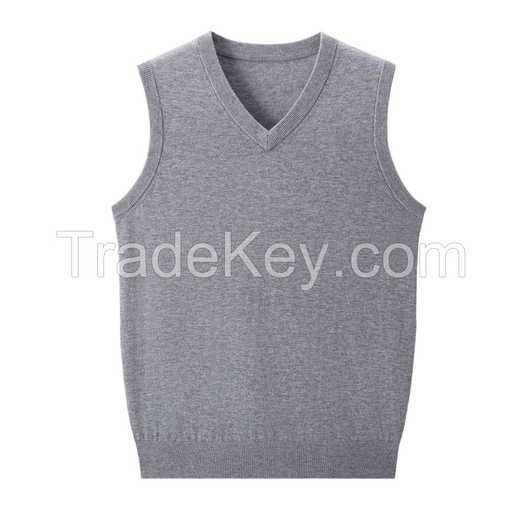 2026 Men's Woollen Vest V-neck Sleeveless Pullover