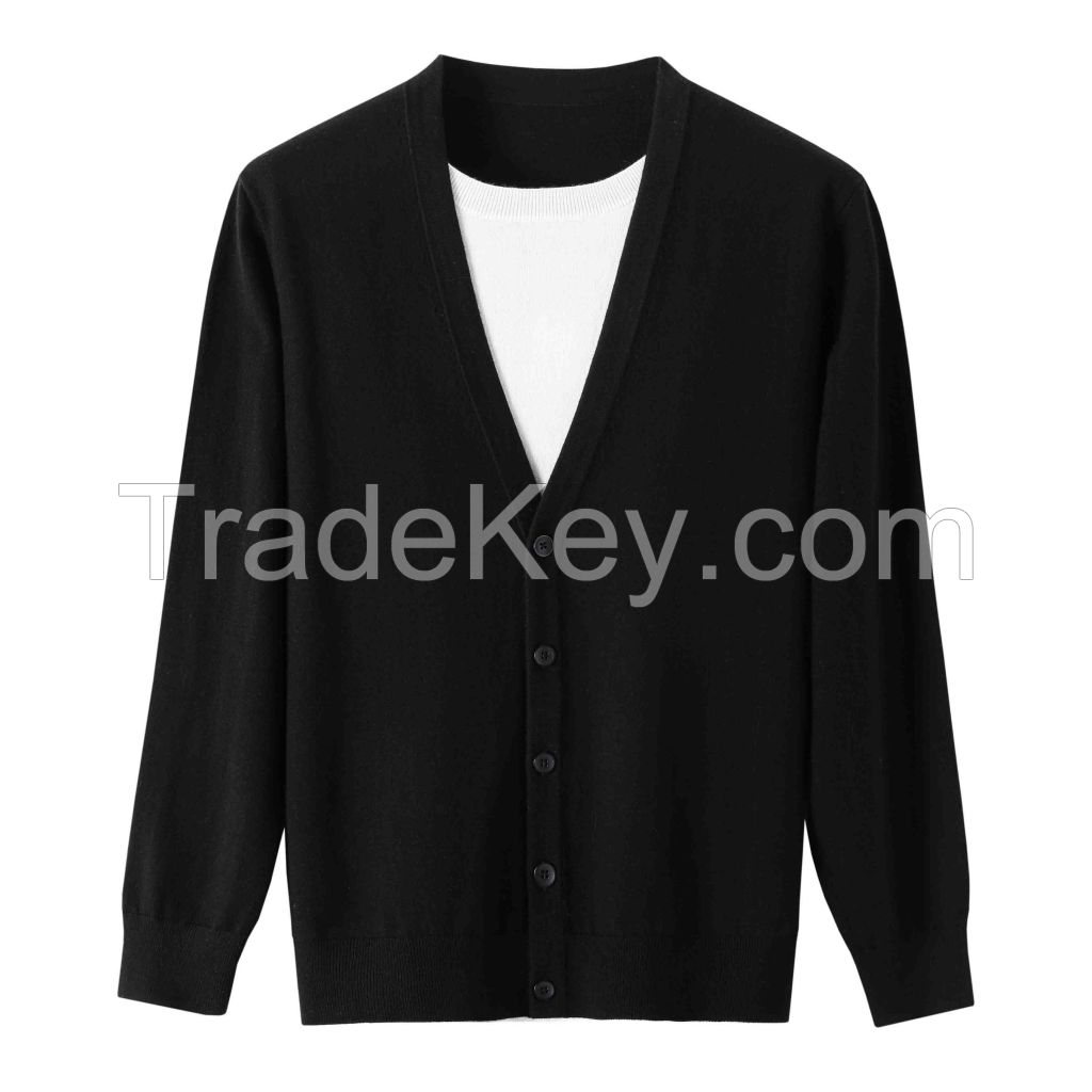 2026 Men's  Woollen Sweater Faux two-piece Top