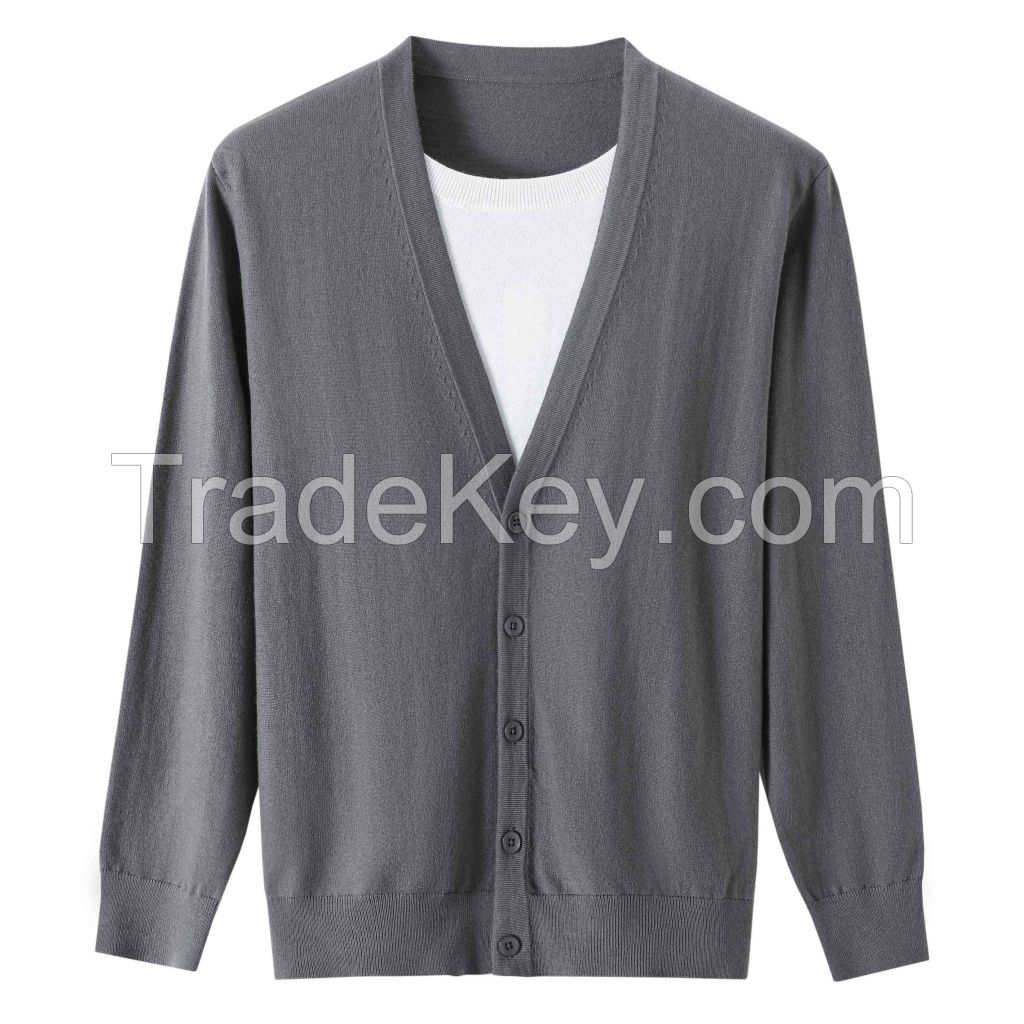 2026 Men's  Woollen Sweater Faux two-piece Top