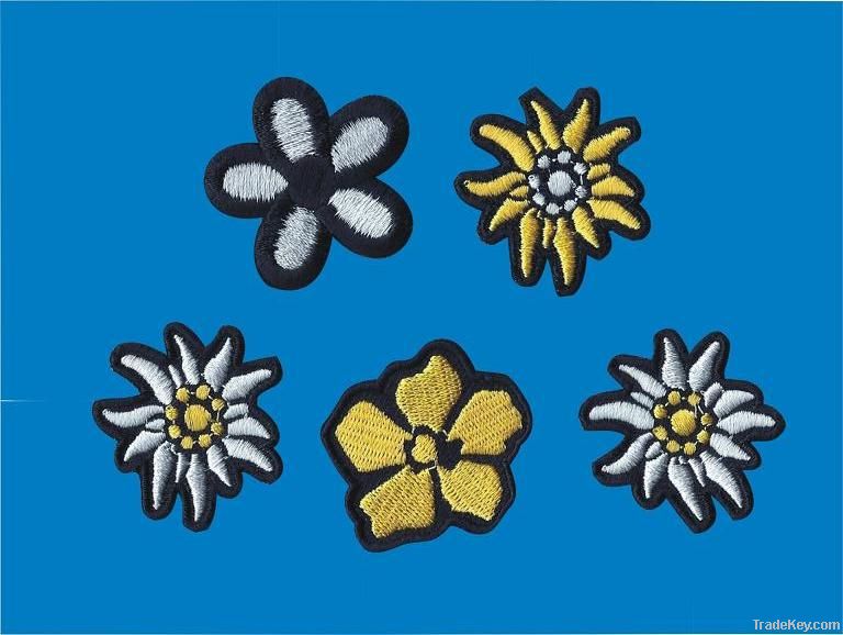 Different Embroidered Flower Patches