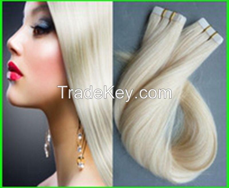 20 inch remy hair blond color tape in hair extenison