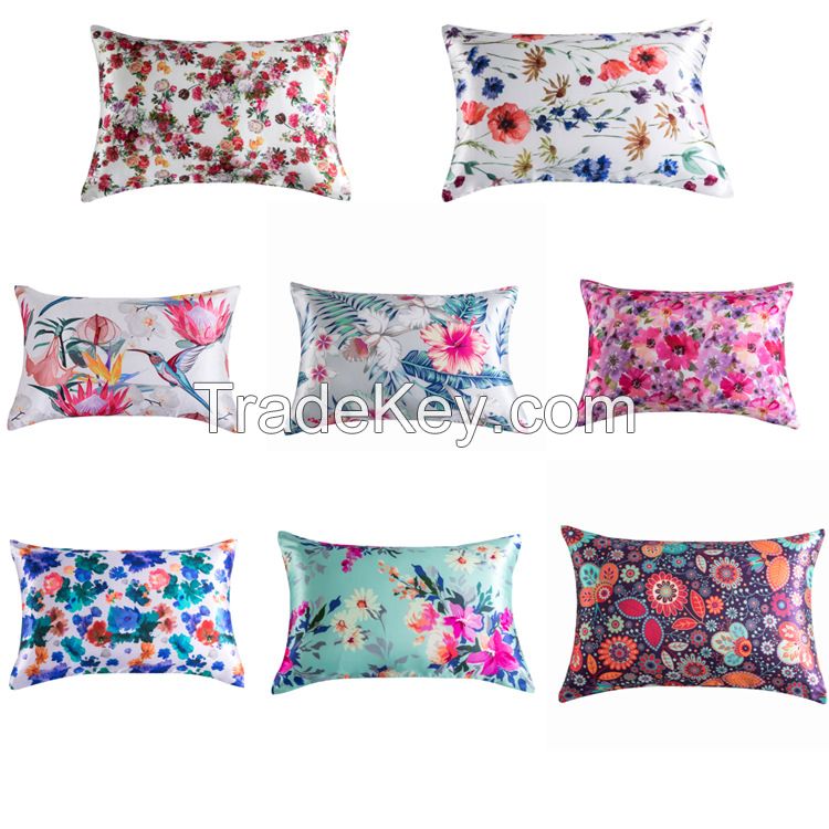 soft smooth printing satin pillow case