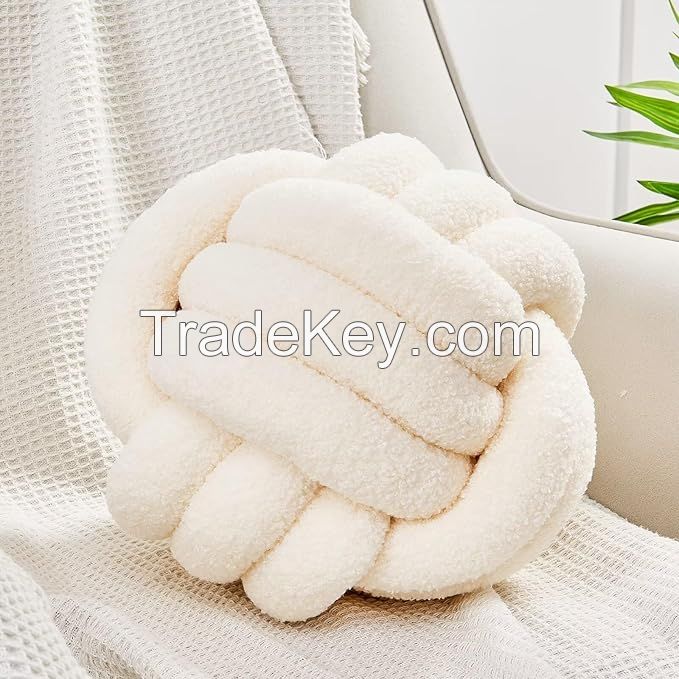 Hand-Woven Home Multi-Color Selection Handmade Throw Pillow Cushion Knot Ball Pillows
