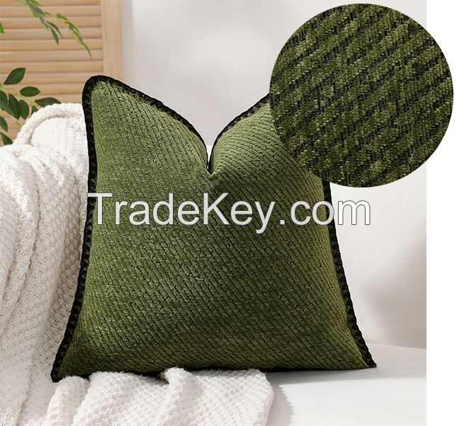 Wholesale New Design Slub Chenille Pillows Broadside Cushions Cover Chenille Fabric For Throw Pillow Cover
