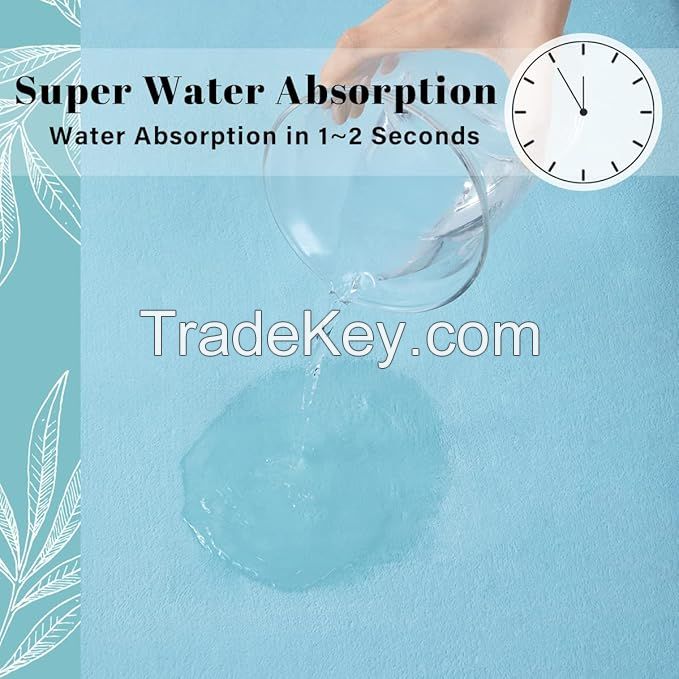 Memory Foam Bathroom Rugs, Soft and Non-Slip Bath Rugs, Machine Washable Bathroom mats, Super Absorbent Velvet Bath Mats