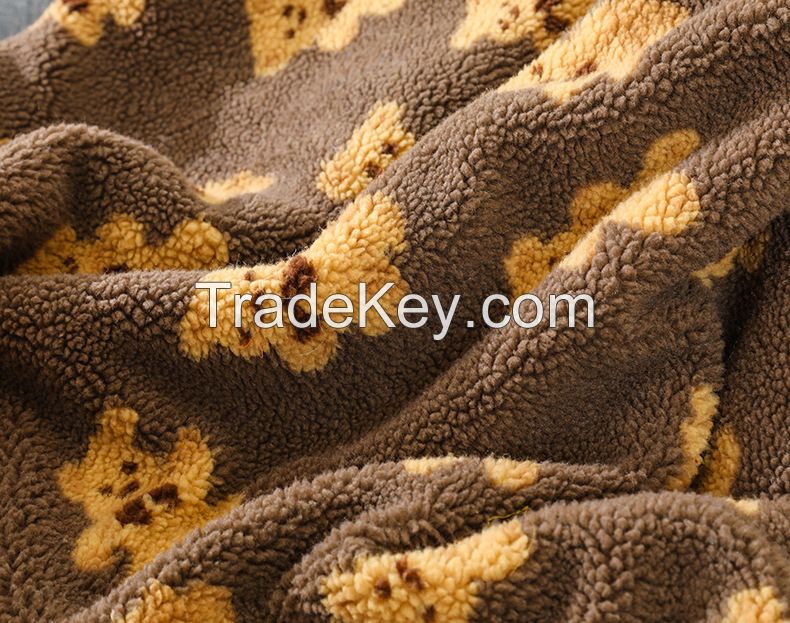 Cashmere Blankets Wholesale Custom Soft Baby Double Warm Blanket Cute Cartoon Portable Back Comfortable Baby Blanket