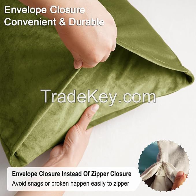 Super Soft Velvet Pillowcases Standard Size Luxury Cozy Warm Pillow Shams Covers Envelope Closure Cozy Fuzzy Flannel PillowCase