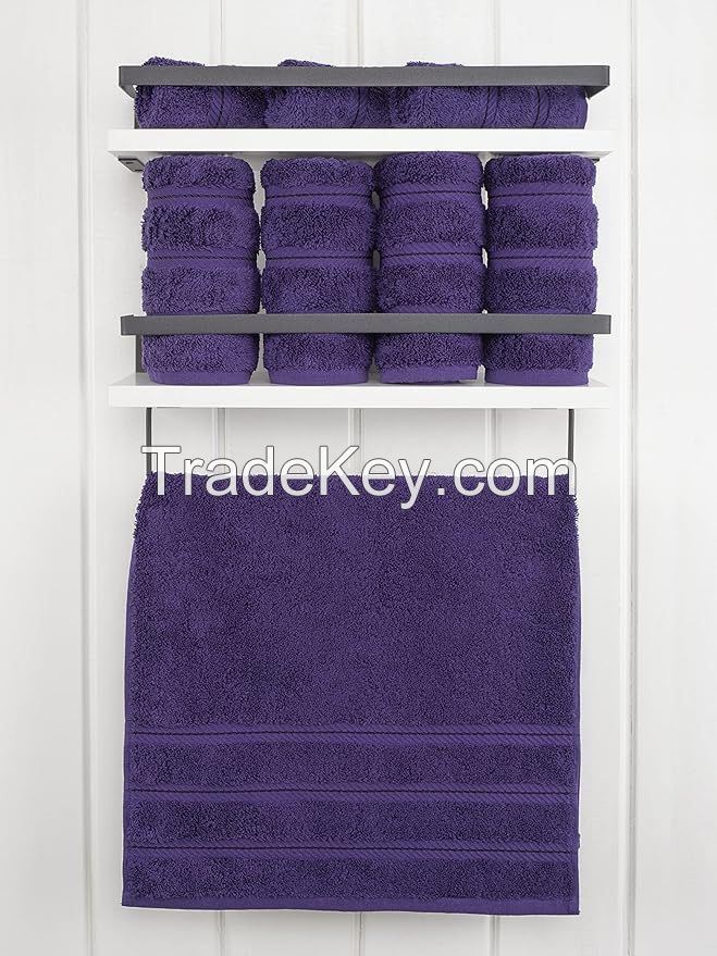 100% Cotton Solid Color Bath Towel Set Custom Logo/Color/Size  Super Absorbent Bath towels