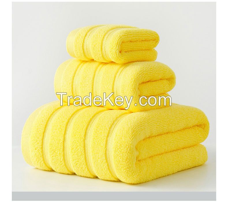 100% Cotton Solid Color Bath Towel Set Custom Logo/Color/Size  Super Absorbent Bath towels