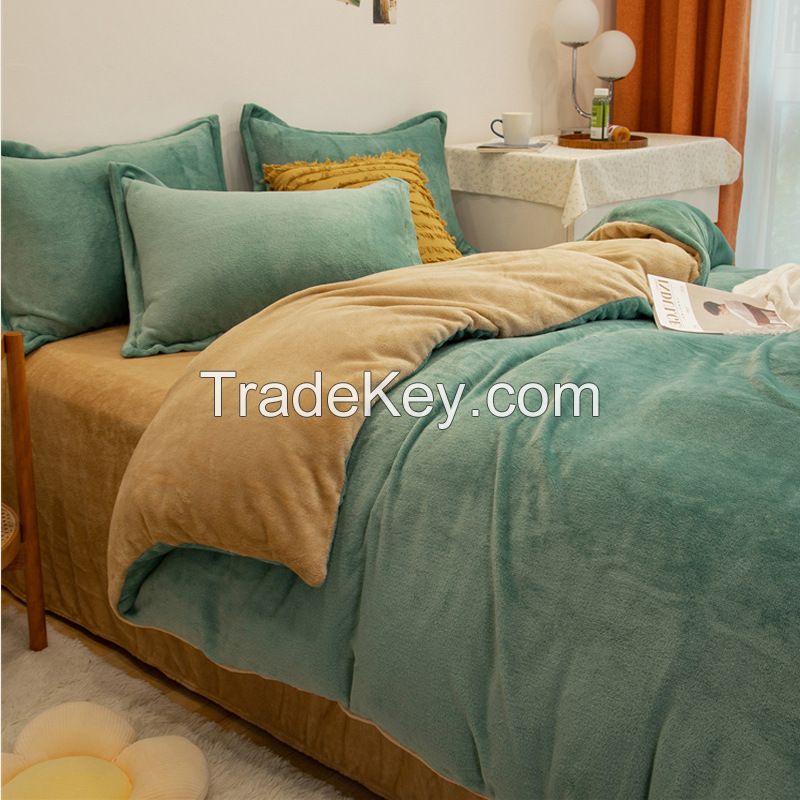 Pink Velvet Comforter Set Queen Gradient Light Pink Fluffy Fuzzy Bedding Quilts Women Girls Ultra Comfy Soft Baby Pink Flannel