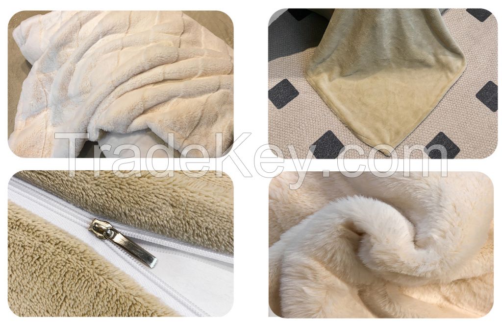 Fluffy Faux Rabbit Fur Duvet Cover Set Thickened Warm Milk-Fleece Bed Sheets And Duvet Covers Shaggy Plush Fuzzy Bedding Set
