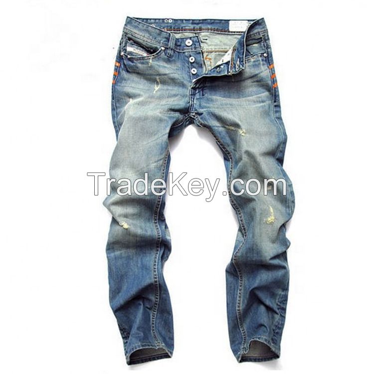 OEM Custom Destroyed Stretch Men's Skinny Denim Pant Slim Fit Mens Ripped Jeans