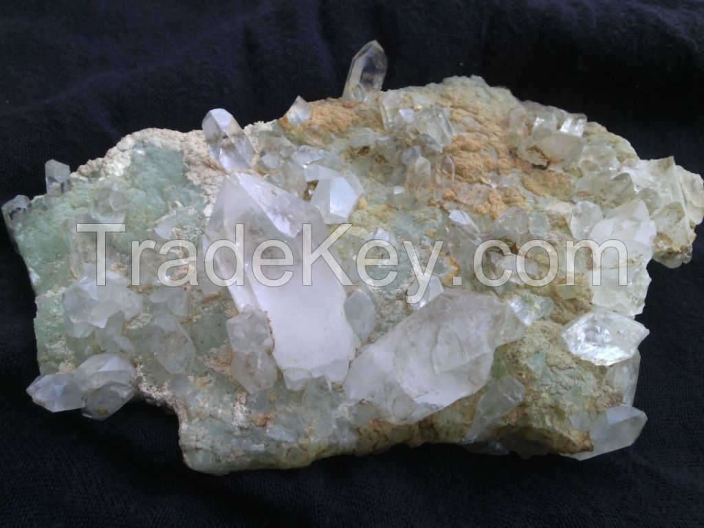 Presenting a good size. Prehnite with quartz specimen 