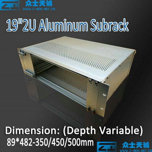 2u/19 inch standard aluminum server subrack metal enclosure shell box case