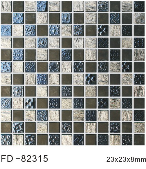 Stone carving &amp;Glass mosaic tile, bathroom Mocaic tile(FD-82315)