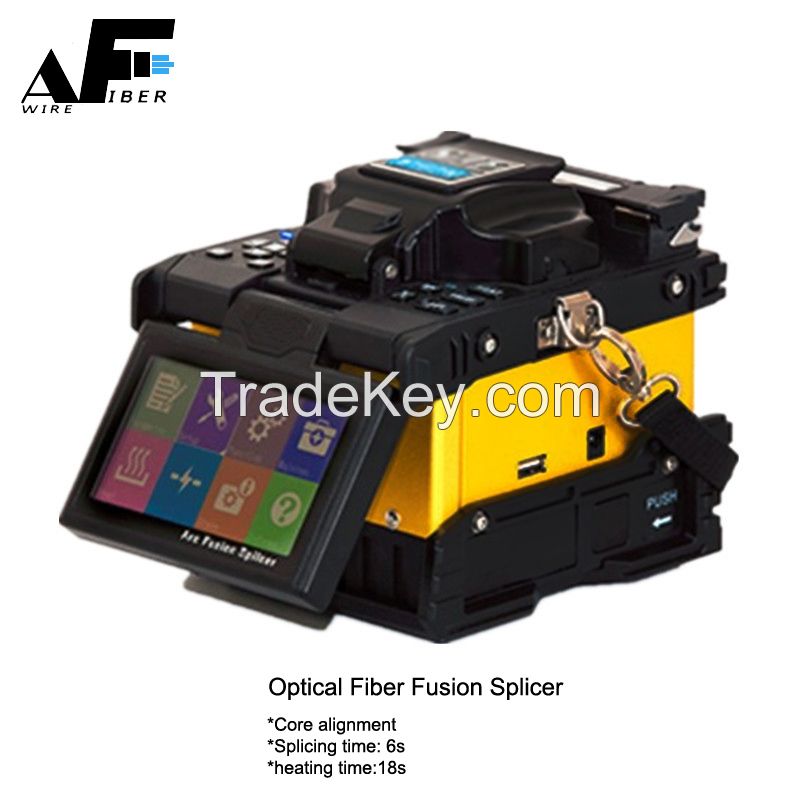 Awire Fiber Optic Fusion Splicer Machine core alignment 6 motors fiber cable splicing machine for FTTH