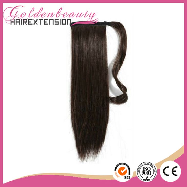 100% Indian remy wrap around human hair ponytail hair extension