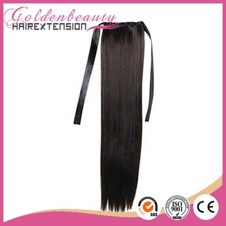 100% Indian remy wrap around human hair ponytail hair extension