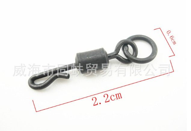 matte black Carp Fishing swivel  rolling swivel  long body quick change with ring Tackle