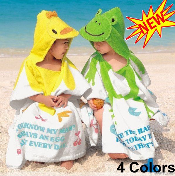 Baby Kid Child Toddler Soft Cotton Cartoon Animal Bathrobe Bath Towel