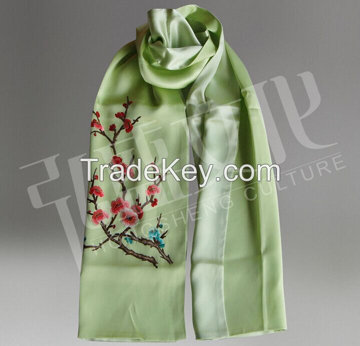 Embroidered Silk Scarf