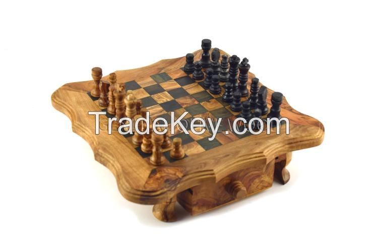 olive wood chess board game