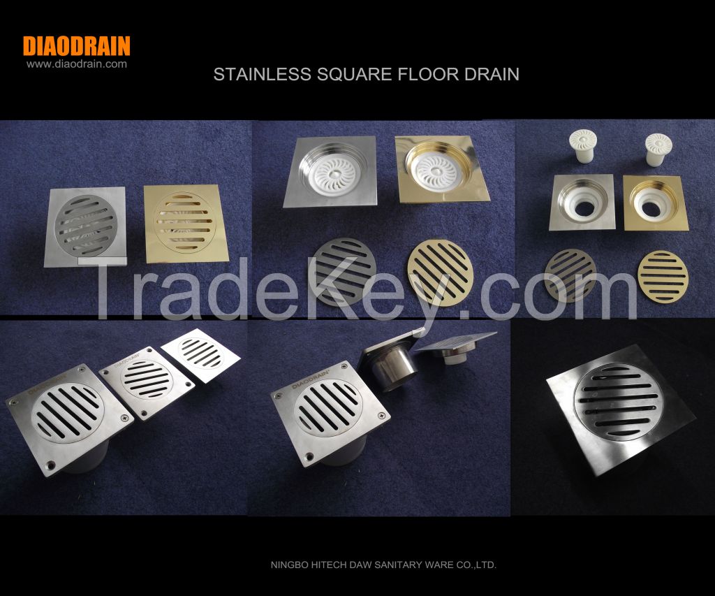 square floor drain with anti-smell siphon