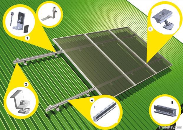 Pitch Tin Roof Solar Mounting