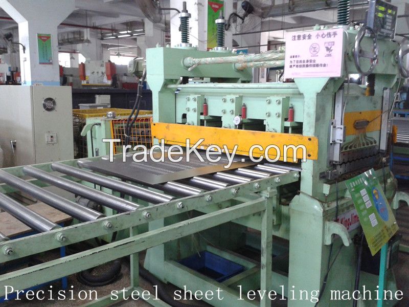 Metal mesh sheet leveling machine