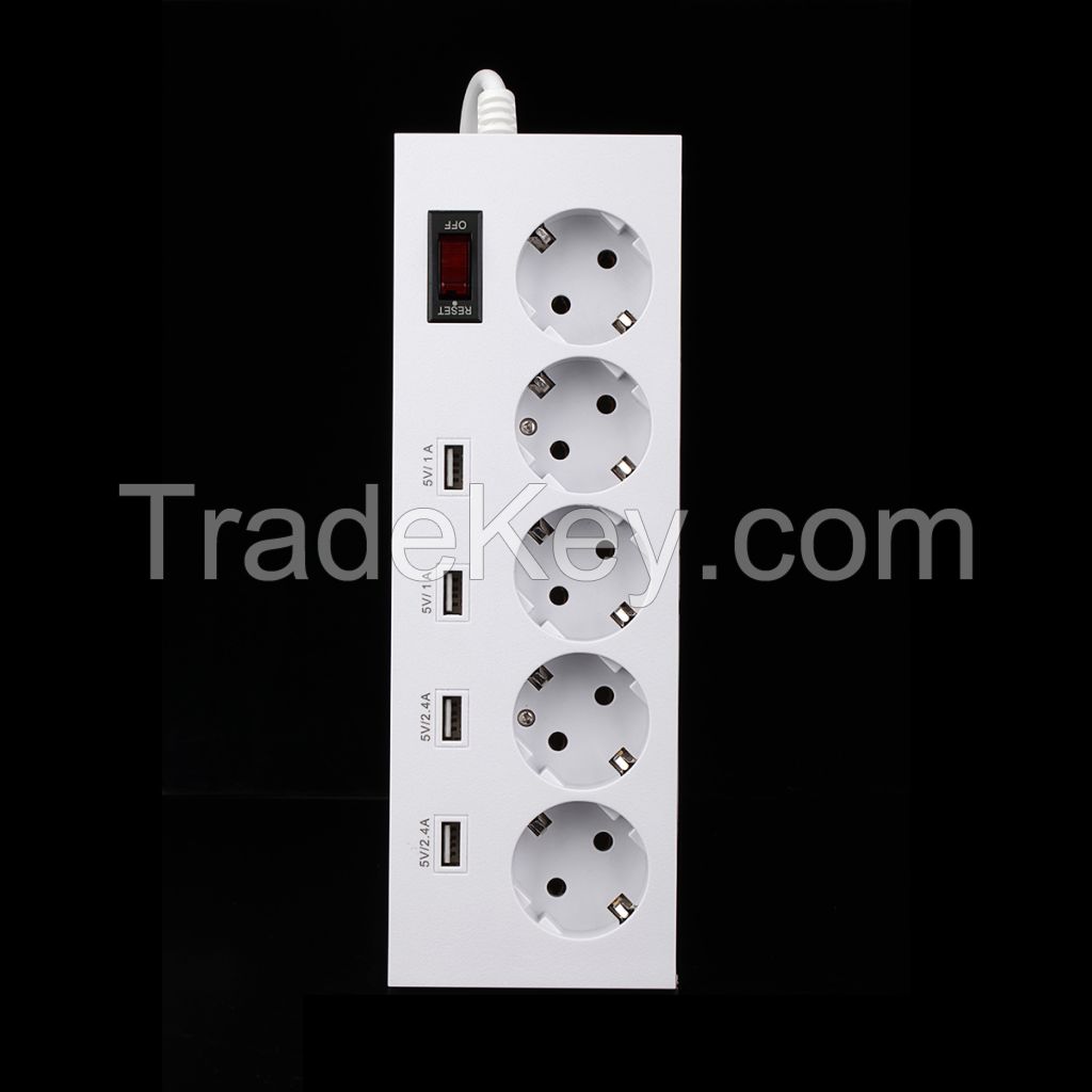 250 Volt EU ac power sockets, usb charging power socket, travelling EU extension socket with usb