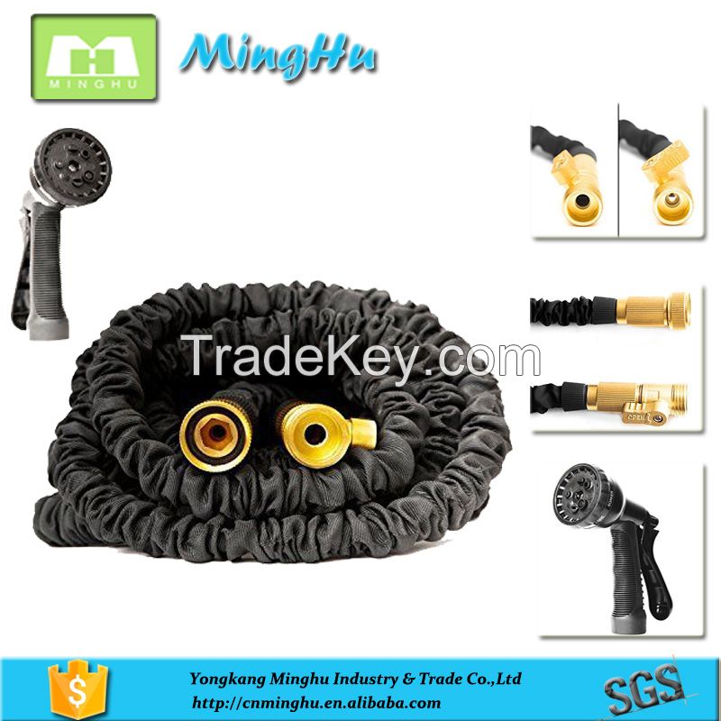 Expandable garden hose with brass fittings 