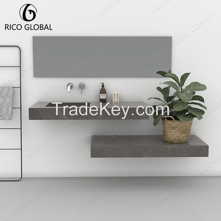 Durable Natural Stone Splicing Wall-Mounted Basin with Waterproof Finish