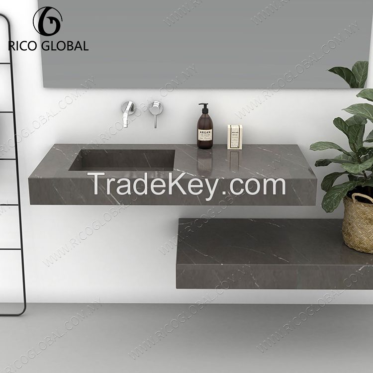 Durable Natural Stone Splicing Wall-Mounted Basin with Waterproof Finish