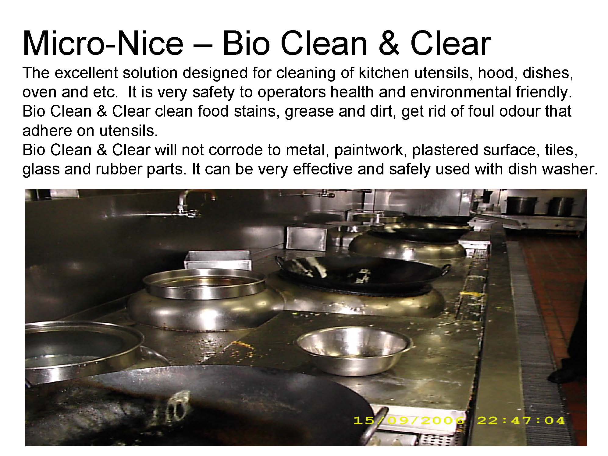 !00% Biodegradable cleansing agent for all kitchen wares and floors