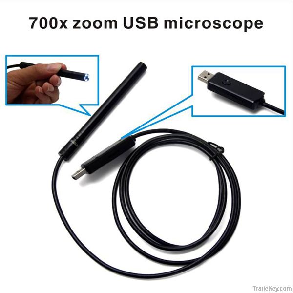 waterproof USB microscope 700x zoom Endoscope 4 led 10mm lens