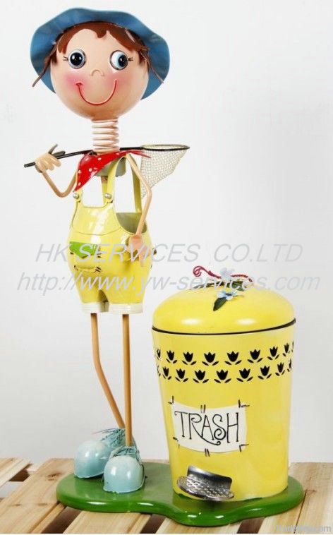 Lovely Step Iron Dustbin Metal dolls craft 2012