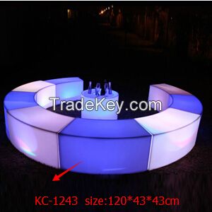 Outdoor Glowing Curved Led Plastic Garden Bench