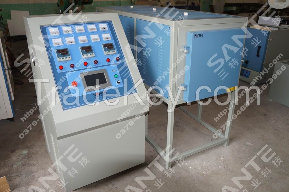 Industrial box type furnace for heat treatment