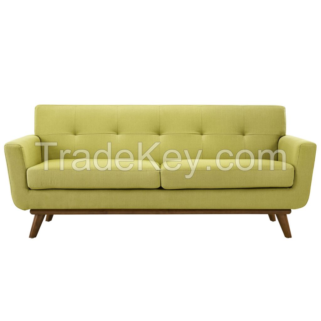 Modern Wooden Upholstery Loveseat