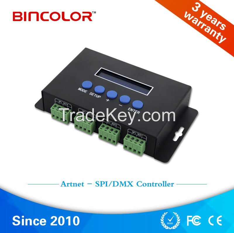 Chinese supplier Ethernet control SPI DMX programmable flashing pixel led light controller