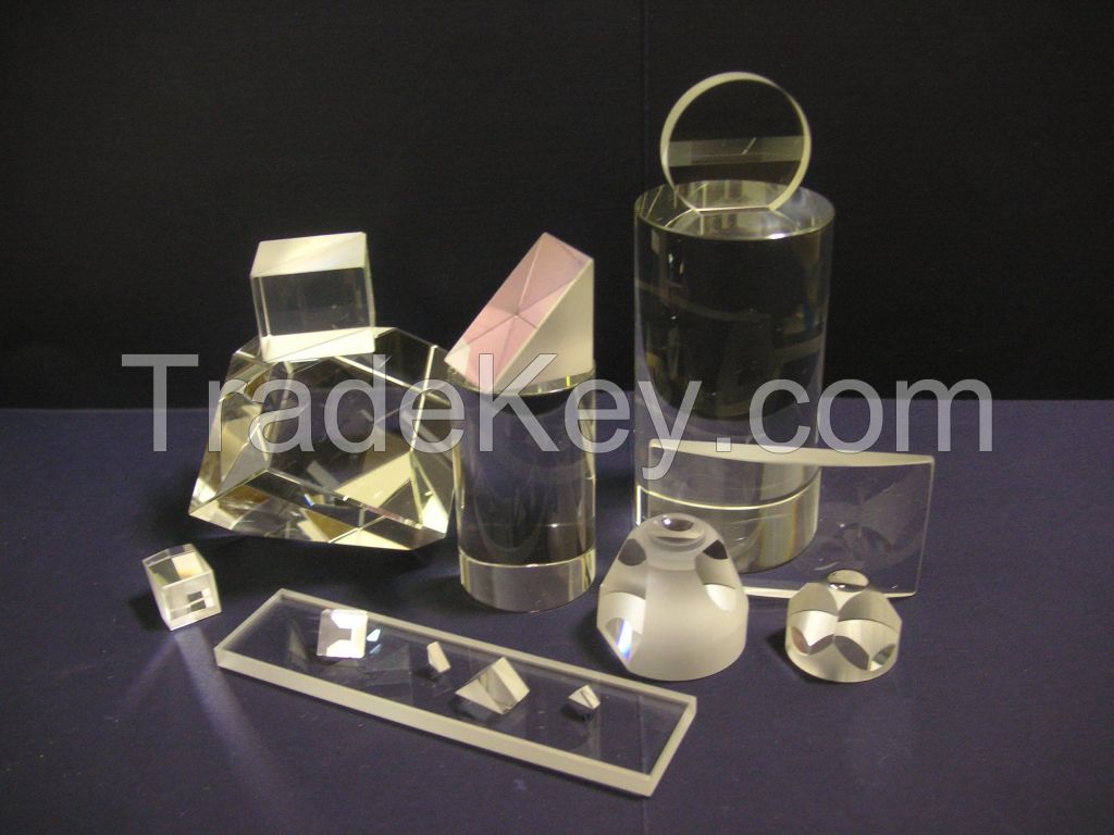 Lenses, prisms, mirrors, tubes, plates, windows, fiber optics