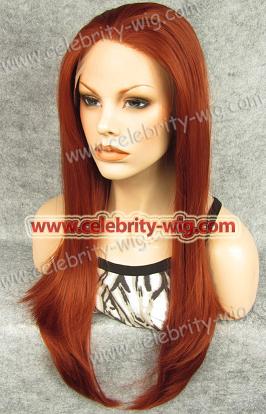 long red synthetic straight lace front wigs