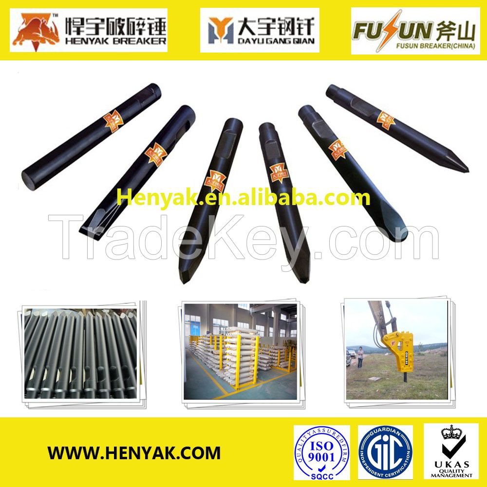 Hydraulic rock breaker spare parts/Rock breaker chisel/Road breaker tools/FURUKAWA